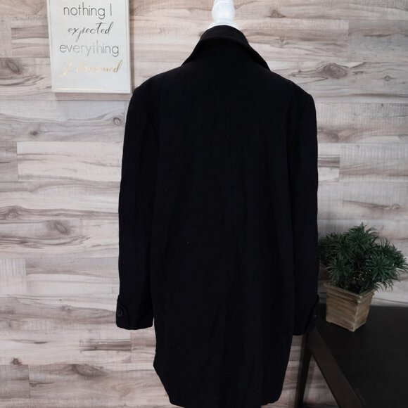 Donnybrook Coat Womens Black Wool Blend Peacoat Double Breasted - Picture 4 of 5